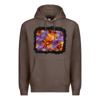 Coffee halloween pumpkin and leopard background Premium Hoodie - BundleAndBundleShop