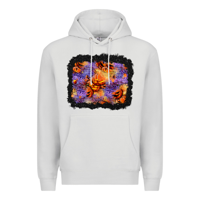 Halloween Pumpkin And Leopard Background Premium Hoodie by BundleAndBundleShop | Teevron