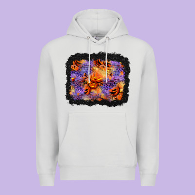 Halloween Pumpkin And Leopard Background Premium Hoodie Designed By Bundleandbundleshop