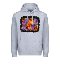 Heather Grey halloween pumpkin and leopard background Premium Hoodie - BundleAndBundleShop