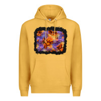Mustard halloween pumpkin and leopard background Premium Hoodie - BundleAndBundleShop