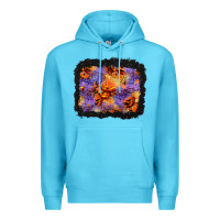 Ocean Blue halloween pumpkin and leopard background Premium Hoodie - BundleAndBundleShop
