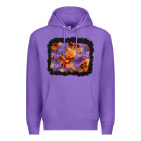 Purple halloween pumpkin and leopard background Premium Hoodie - BundleAndBundleShop