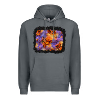 Rock halloween pumpkin and leopard background Premium Hoodie - BundleAndBundleShop