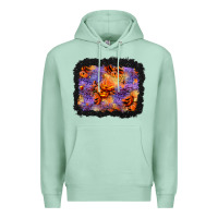 Seafoam halloween pumpkin and leopard background Premium Hoodie - BundleAndBundleShop