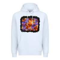 White halloween pumpkin and leopard background Premium Hoodie - BundleAndBundleShop