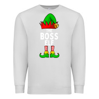 Dove Grey Boss Elf Matching Family Christmas Premium Sweatshirt - lanVoArt