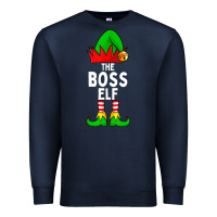 Navy Boss Elf Matching Family Christmas Premium Sweatshirt - lanVoArt