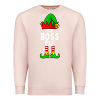 Pale Pink Boss Elf Matching Family Christmas Premium Sweatshirt - lanVoArt