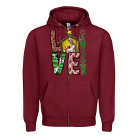 Burgundy Love Come Down Zipper Hoodie - CowhideDigitalArt