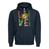 Navy Love Come Down Zipper Hoodie - CowhideDigitalArt