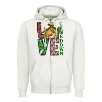 Oatmeal Heather Love Come Down Zipper Hoodie - CowhideDigitalArt