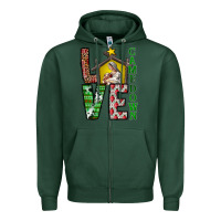 Sports Green Love Come Down Zipper Hoodie - CowhideDigitalArt