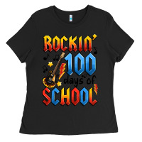 Black rockin' 100 days of school Ladies Tee - Artiststas