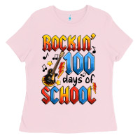Bubblegum Pink rockin' 100 days of school Ladies Tee - Artiststas