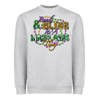 Heather Grey heads and bling it's' a mardi gras thing Heavyweight Sweatshirt - FaDigitalArtStudio