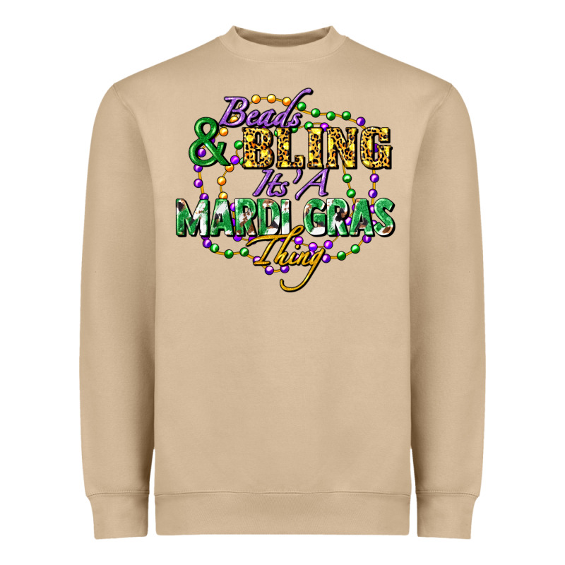 Heads And Bling It's' A Mardi Gras Thing Heavyweight Sweatshirt by FaDigitalArtStudio | Teevron