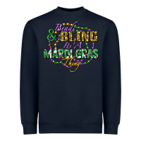 Navy heads and bling it's' a mardi gras thing Heavyweight Sweatshirt - FaDigitalArtStudio