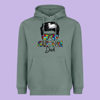 Autism Dad Heavyweight Hoodie Designed By Cowhidedigitalart