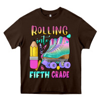 Chocolate Brown rolling into fifth grade Heavy Core Tee - BundleAndBundleShop