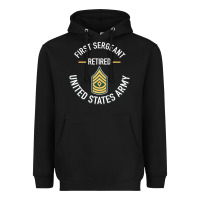 Black first sergeant 1sg retired army military retirement gifts long sleeve Heavyweight Hoodie - lanVoArt