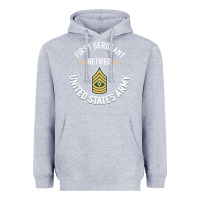 Heather Grey first sergeant 1sg retired army military retirement gifts long sleeve Heavyweight Hoodie - lanVoArt