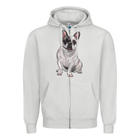 Dove Grey white black french bulldog Zipper Hoodie - LillyAllenDesigns