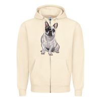 Sandshell white black french bulldog Zipper Hoodie - LillyAllenDesigns