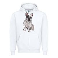 White white black french bulldog Zipper Hoodie - LillyAllenDesigns