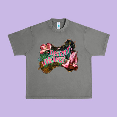 Desert Dreamer Cowgirl Boots Hat Urban Heavy Tee Designed By Howdyjamesfarm