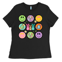 Black easter day smiley faces Ladies Tee - Artiststas
