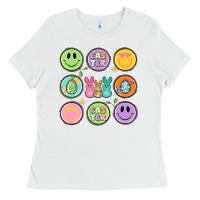 White easter day smiley faces Ladies Tee - Artiststas