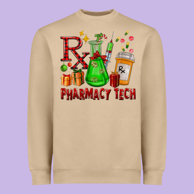 Pharmacy Tech Christmas Heavyweight Sweatshirt Designed By Fadigitalartstudio