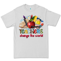 Dove Grey teachers change the world Premium Tee - Artiststas
