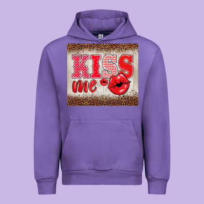Valentine's Day Kiss Me Urban Hoodie Designed By Barkaloodesign