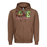 Chestnut Love Came Down Zipper Hoodie - CowhideDigitalArt