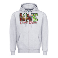Heather Grey Love Came Down Zipper Hoodie - CowhideDigitalArt