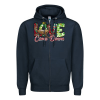 Navy Love Came Down Zipper Hoodie - CowhideDigitalArt