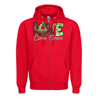 Red Love Came Down Zipper Hoodie - CowhideDigitalArt