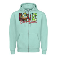 Seafoam Love Came Down Zipper Hoodie - CowhideDigitalArt