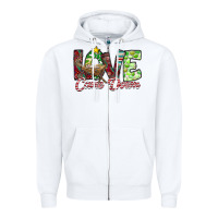 White Love Came Down Zipper Hoodie - CowhideDigitalArt