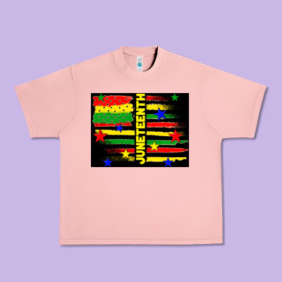 Juneteenth American Flag Urban Heavy Tee Designed By Tumblerdesignbyshophia