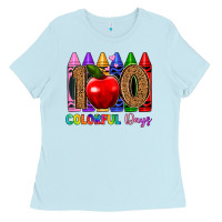 Baby Blue 100 colorful day s Ladies Tee - Artiststas