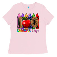 Bubblegum Pink 100 colorful day s Ladies Tee - Artiststas