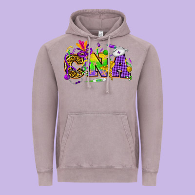Mardi Gras Cna Nurse Vintage Hoodie Designed By Howdyjamesfarm
