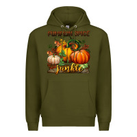 Army Green pumpkin spice junkie Premium Hoodie - BundleAndBundleShop