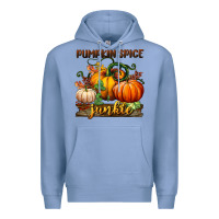 Colony Blue pumpkin spice junkie Premium Hoodie - BundleAndBundleShop