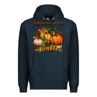 Navy pumpkin spice junkie Premium Hoodie - BundleAndBundleShop