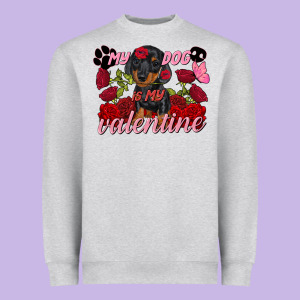 My Dog Is My Valentine Valentine's Day Heavyweight Sweatshirt Designed By Fadigitalartstudio