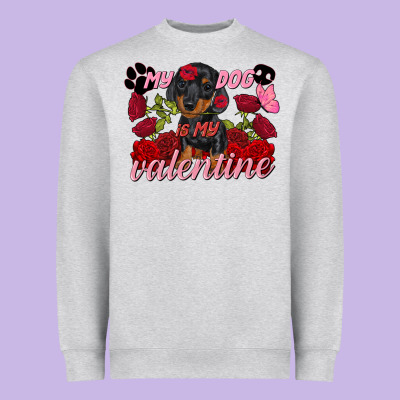 My Dog Is My Valentine Valentine's Day Heavyweight Sweatshirt Designed By Fadigitalartstudio